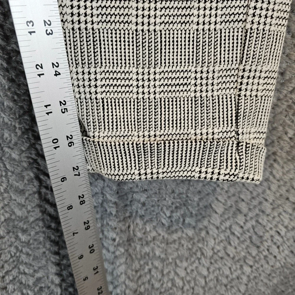 Michael Kors Womens Glen Plaid Pull On Leggings Black White‎ Gold MK Logo Medium